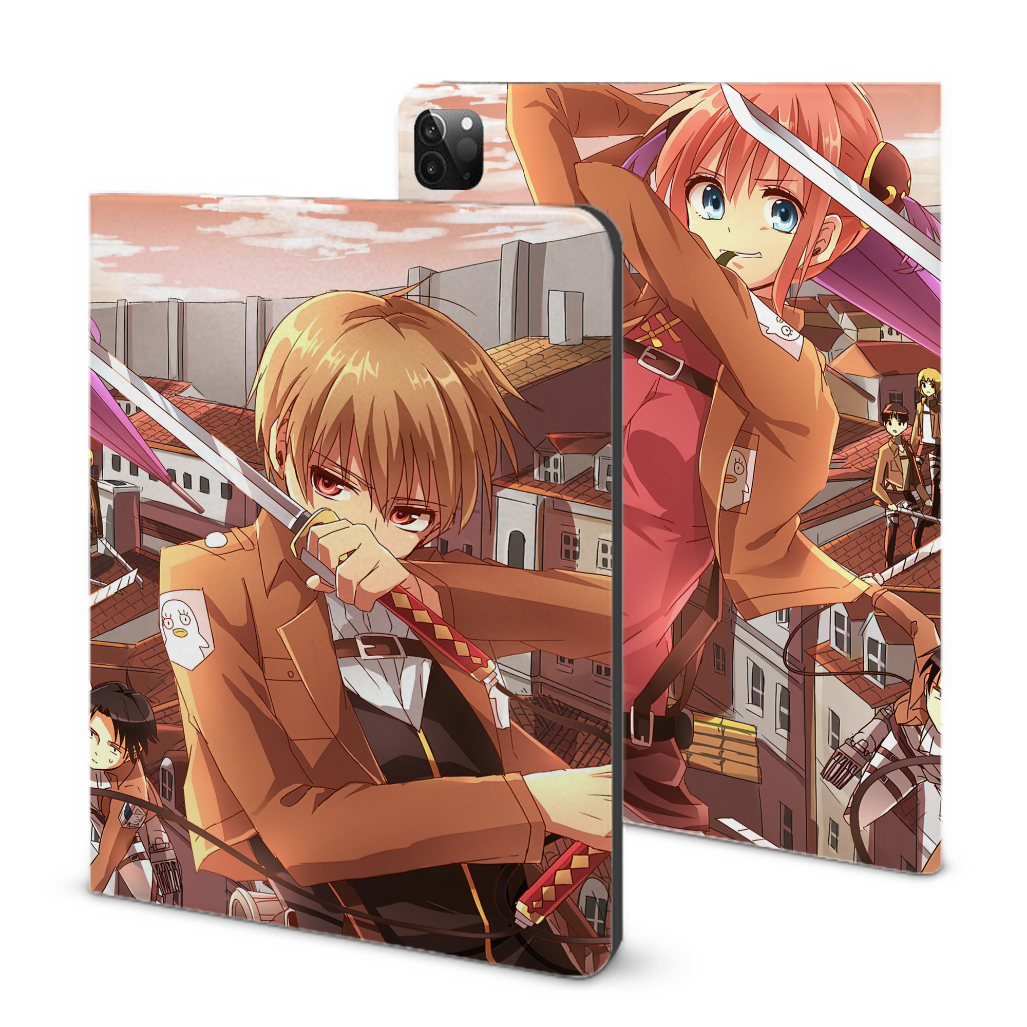 （画像用） 進撃の巨人 Attack on Titan IPadケース ペンホルダー付き ブックスタイルデザイン